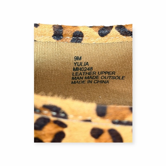 Mia Yulia Leopard Print slip-on Sneakers Animal Print Calf Hair Platform shoes 9 - Picture 2 of 7